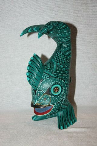 Oaxacan Wood Carving - - Jacobo And Maria Angeles Standing Fish