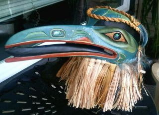 Northwest Coast Native Art Large Hummingbird Mask Sculpture Carving