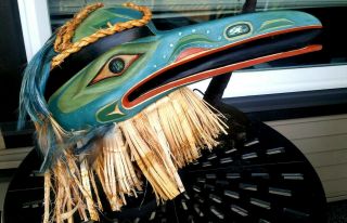 Northwest Coast Native Art Large Hummingbird mask sculpture carving 2