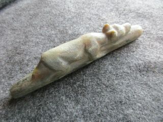 Hand Carved Wolf Pipe Bowl,  Native American Ceremonial Stone Pipe,  Day - 00593