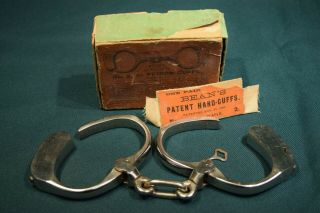 1882 Bean Prison Model Handcuffs Cuffs 1882 Patent Marked