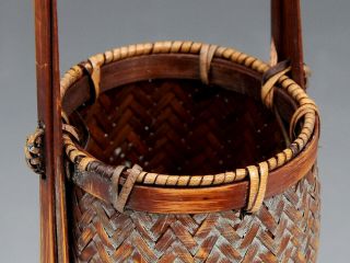 Bamboo Flower Basket with vase Ikebana basketry craft work decoration 40cm 2