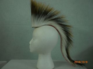 Porcupine Roach,  White,  18 Inch In & Out,  White With Red Striped Yarn Base