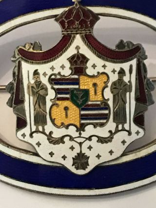 Hawaiian Coat of Arms Blue Enamel and Sterling Silver Pin – 1911 2