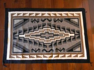 Navajo Rug 45 " By 30 " Two Grey Hills