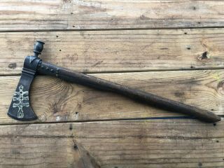 Indian Tomahawk Pipe Axe Ax Hudson ' s Bay Company Silver Trade Cross Pipe Pawnee 2