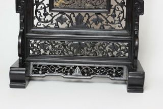 Chinese carved table screen of dragons and sun,  China 3