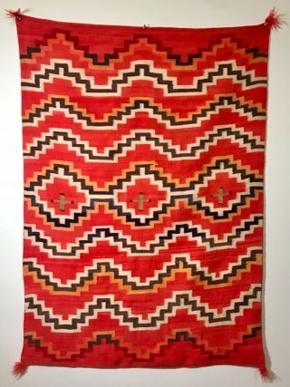 Historic 1880s Navajo Child’s Blanket,  Killer Eyedazzler Design,  Cond