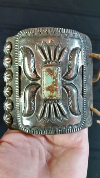 1920 ' S Navajo Silver and Turquoise Ketoh Wrist Ornament 3