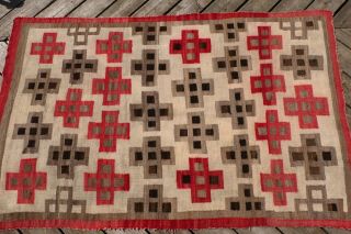 WEAVING TEXTILE AMERICAN INDIAN WESTERN NAVAJO RUG EARLY 1900 ' S SPIDER WOMAN 2