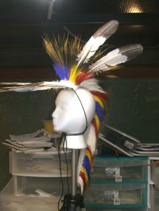 Native American Porcupine Hair Roach Powwow Regalia Authentic 22 Long 8 1/2 Tall