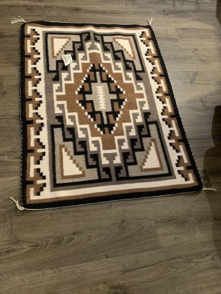Authentic Navajo Hand Woven Rug By Helen Begay