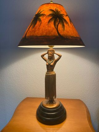 Limited Edition Bronze Mechanical Hawaiian Hula Lamp " Leilani " By Charles Moore