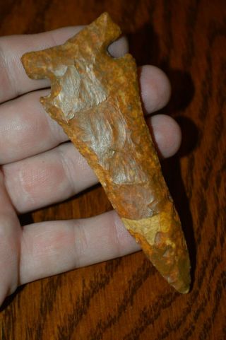 Creek Stained Archaic Graham Cave Madison Co,  Illinois 4.  25 X 1.  5 Fine