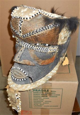 C1900 - 1930 Kuba Bwoom Royal Helmet Mask Africa Congo African Tribal Native Art
