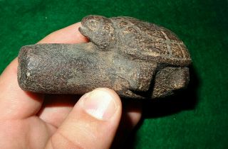 Museum Piece Authentic Native American Turtle Effigy Stone Pipe A