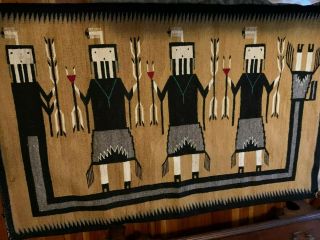 Navajo Yei Rug Wall Hanging 60 " X 40 " With Two Additional Small Rugs