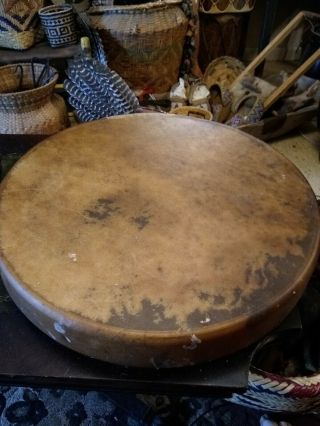 Awesome Native American Rawhide Drum Large 20 In Great Sound Shaman