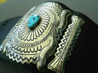 Native American Turquoise Sterling Silver Ketoh Bow - guard CARSON B 3