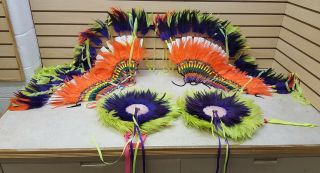 Hand Crafted Boys Native American Indian Fancy Dance Bustles With Arm Bustles