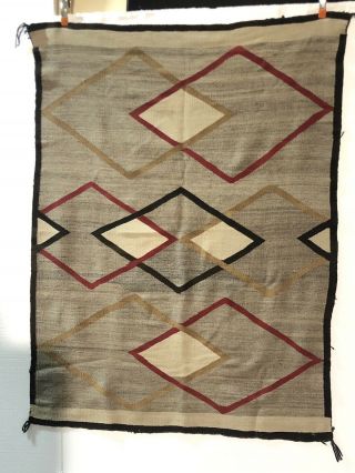 Navajo Ganado Weaving - Red,  Brown,  Tan Woven Rug Blanket Textile Chief 67” X 49