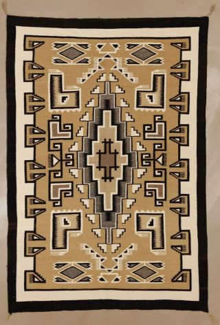 Old Navajo Rug,  Two Gray Hills,  4’5” X 6’6”