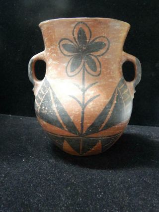 Xlrg 19th C Vintage / Antique Santo Domingo Redware Pueblo Indian Pottery Pot