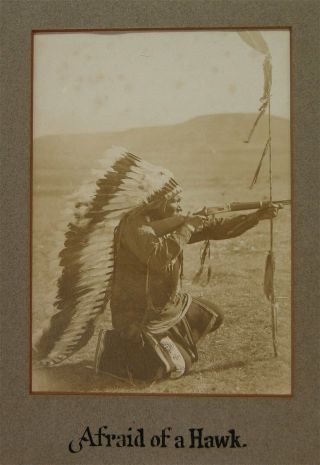 1890 Native American Sioux Indian Chief Afraid Of Hawk Photo Pine Ridge