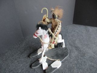 12 " Native American Kachina Doll On Horse,  Oglala Sioux Made,  Tagged,  Ott - 518