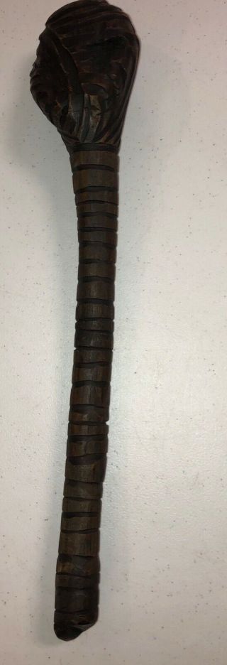 Antique Carved Wood War Club Museum Find 17.  5” Rare