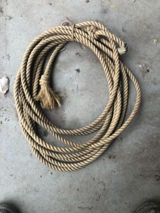 Old Western Antique Cowboy Twisted Lariat Lasso Grass Vintage Rope 25 