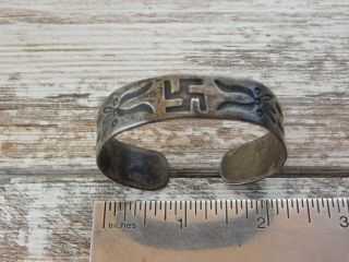 Vtg Early Century Pawn OLD HARVEY ERA Navajo Silver WHIRLING LOG Cuff Bracelet 3
