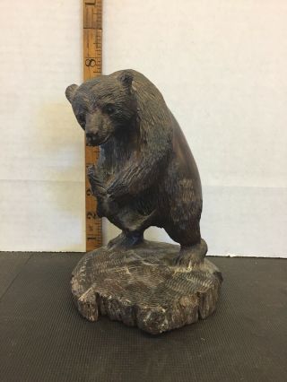 Bear And Salmon Carving Exotic Wood Rare Find Signed By Ramon Combine
