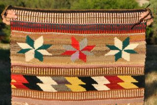 Vintage Navajo Indian Single Saddle Blanket Rug - Valero Stars - Alice Bitsui 3