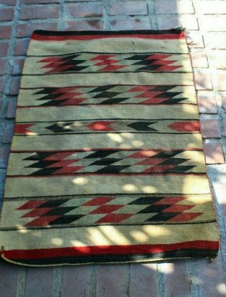 Vintage Navajo Double Saddle Blanket Hand Spun Tight Weave - 31 " X 45 "
