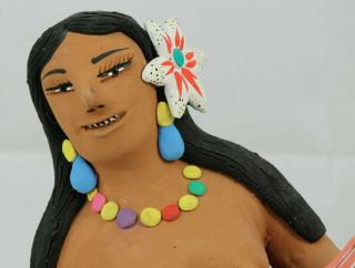LG Ceramic Mermaid Figurine Mexico Folk Art Signed Josefina Aguilar Decor Guitar 3
