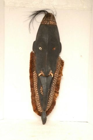 Papua Guinea Atq Sepik River Tribal Mask Vtg Mwai Spirt Art Shells Ancestor