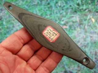Fine 6 1/4 Inch Ohio Banded Slate Expanded Center Gorget With Arrowheads