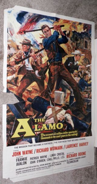 THE ALAMO 1960 27x41 one sheet movie poster JOHN WAYNE 2