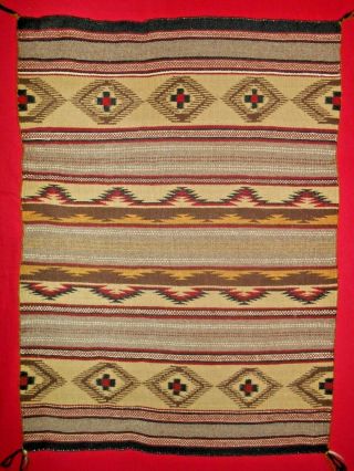 Tightly Woven NAVAJO NAVAHO Indian Rug/Weaving.  Wide Ruins Area.  ExCond.  NR 2