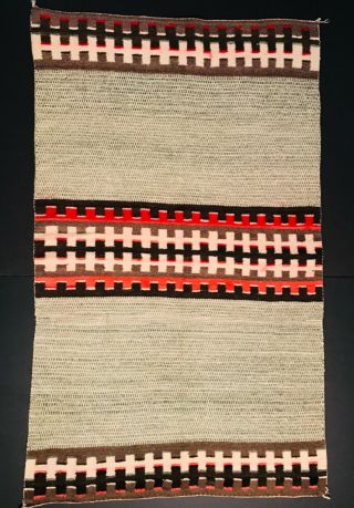 Navajo Double Saddle Twill Blanket / Rug,  Green Dyed Handspun Wool,  C1900,  Nr