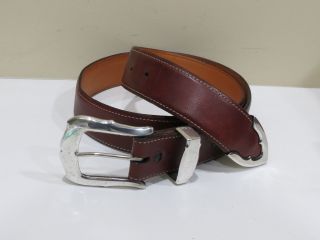 Douglas Magnus Santa Fe Sterling Silver Buckle W/ Pinnell Custom Leather Belt