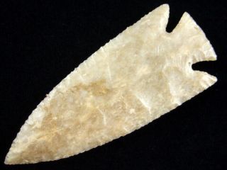 Fine Authentic 3 3/4 Inch Grade 10,  Missouri Lost Lake Point With Arrowheads