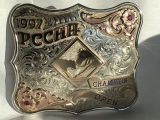 Pccha 1997 Open Champion Gist Sterling Silver Belt Buckle 1/10 10k