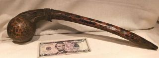 Old Native American Indian Carved Wood Ball War Club Head Knocker Woodlands