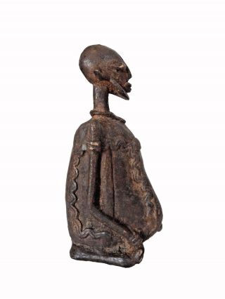 Dogon Stone and Bronze Figure of a Seated Man Mali Africa 5 
