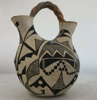 Old Signed Acoma Wedding Vase Native American Pueblo
