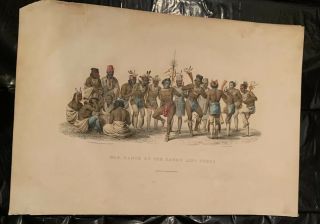 War Dance Of The Sauks And Foxes Lithograph Mckenney & Hall.  Folio 1836