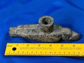 Steatite Bird Eagle Tennessee Animal Effigy Pipe Carved Stone Native American