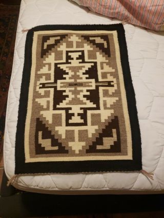 Navajo Rug Weaving Two Grey Hills Very Fine 20 By 13